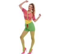 SMIFFYS Costume da ragazza amante della palestra con body, pantaloncini e copricapo Halloween