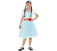 SMIFFYS Costume da ragazza di campagna, Bianco e blu, con Abito e Fascia Halloween