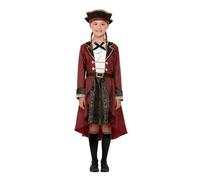 SMIFFYS Costume da ragazza pirata di lusso spadaccina, Bordeaux, Abito e cappello