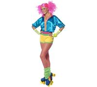 SMIFFYS Costume da ragazza skater, fosforescente con parte superiore, pantaloncini Halloween