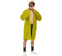 SMIFFYS Costume da re della cannabis, Verde, Cappotto, pantaloncini, calzini e corona Halloween