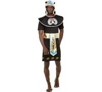 SMIFFYS Costume da re egiziano, Nero, Tunica e copricapo Halloween