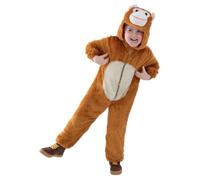 Smiffys Costume da scimmia per bambini, tuta con cappuccio, unisex, costume da scimmia per Halloween, feste in maschera, Giornata mondiale del libro, eventi divertenti, morbido costume per cosplay
