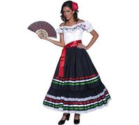 Smiffys Authentic Western Sexy Senorita Costume, Black & W (Size S)