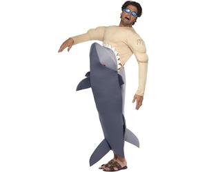 Smiffys Costume da squalo che mangia un uomo con squalo, abito e guanti Halloween