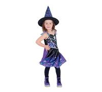 Smiffys Costume da strega notte stellata, Vestito e cappello Halloween