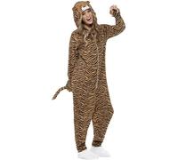 SMIFFYS Costume da tigre, Tuta integrale con cappuccio Halloween