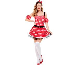 SMIFFYS Costume da topolina sexy, con abito, con polsini e orecchie da topo su cerchietto Halloween