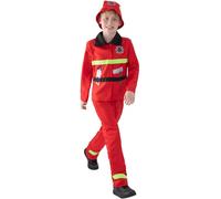 SMIFFYS Costume da vigile del fuoco, Rosso, con giacca, pantaloni e cappello Halloween