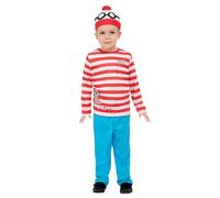 SMIFFYS Costume da Wally di Dov'è Wally, Rosso e bianco, Cappello, maglia e pantaloni Halloween