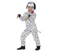 SMIFFYS Costume Dalmata, bianco e nero, tuta con cappuccio e coda, 12+ Anni