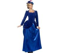 Smiffys Deluxe Victorian Vixen Costume, Blue (Size M)