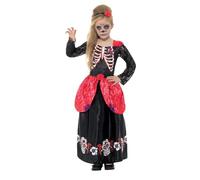 Smiffys Deluxe Day of the Dead Girl Costume, Black (Size M)
