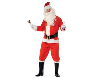 Smiffys Costume di Babbo Natale, Rosso, con giacca, pantaloni, cintura, cappello, guanti e copristivali, Deluxe Halloween