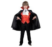 SMIFFYS Costume Dracula Ragazzo, comprende Mantello, Fascia in Vita, Foulard al Collo e Gilet Halloween