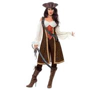 SMIFFYS Costume fanciulla pirata in alto mare con abito, pantaloni e bandoliera Halloween