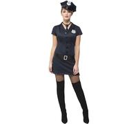 SMIFFYS Costume Fever da poliziotto malizioso, con vestito, cravatta, cappello e cintura Halloween, Carnevale