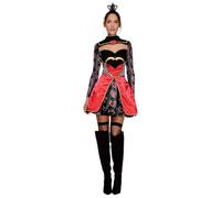 SMIFFYS Costume Fever da Regina di Cuori, con Abito, Sottogonna e Coroncina Halloween