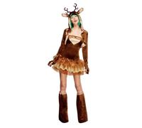 SMIFFYS Costume Fever da renna, abito tutu, cappuccio removibile, giacca e copristivali