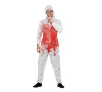 SMIFFYS Costume forense rosso sangue, Rosso, con occhiali e la tuta Halloween