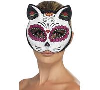 Adulti Zucchero Teschio Maschera Gatto Giorno Dei Morti Scheletro Halloween