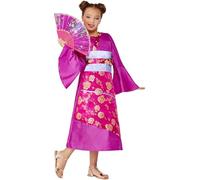 SMIFFYS Costume Geisha, Viola, Abito e ventaglio