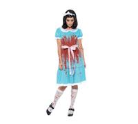 SMIFFYS Costume Gemelli Assassino Rosso sangue, Blu, con Abito, Collant e Fascia Halloween