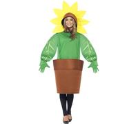 Smiffys Costume Girasole, completo di top con cappuccio, con Vaso e Guanti