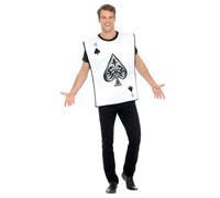 Smiffys Costume Guardia di carte, bianco, con mantello reversibile Halloween