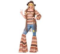 Smiffys Harmony Hippie Costume, Multi-Coloured (Size M)