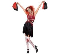 SMIFFYS Costume High School Horror Cheerleader, comprende Abito e Pompon Halloween, Carnevale