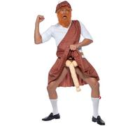 SMIFFYS Costume Highlander superdotato, Rosso, cappello, parte superiore, fusciacca, kilt, borsa di cuoio, e dotazione Halloween