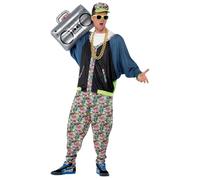 Adulti 80s Hip Hop Costume Rapper Costume Uomo Vanilgia Ice Mc Hammer Completo
