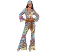 SMIFFYS Costume hippie psicadelico per donna - Blu - M