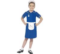 Smiffys Costume Infermiera, azzurro, con vestito e copricapo Halloween