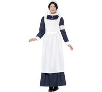 Smiffy's Costume Infermiera Prima Guerra Mondiale con abito e copricapo Halloween Carnevale