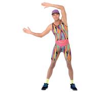 SMIFFYS Costume Istruttore di aerobica, Multicolore, con tuta, cappello e marsupio