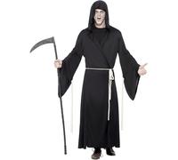 SMIFFYS Costume La Morte, Nera, comprende Veste con Cappuccio e Cinta di Corda Halloween