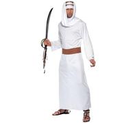 Arabo Nights Lawrence Di Costume, Bianco - Elegante Abito, Copricapo Cintura