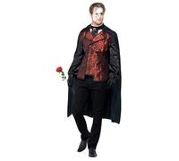 SMIFFYS Costume Mascherata Opera Tenebrosa, comprende Mantello, Camicia Finta, Maschera, Guanti e Rosa Finta Halloween
