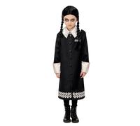 SMIFFYS Costume Mercoledì Addams Family, Abito e parrucca
