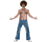 Smiffys Costume Petto Villoso Anni '70, Top Senza Maniche, con Stampa a Sublimazione