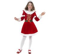 SMIFFYS Costume piccola Miss Santa, Rosso, con abito Halloween, Carnevale