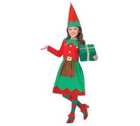 SMIFFYS Costume Piccolo aiutante di Babbo Natale, Rosso e verde, con abito e cappello Halloween