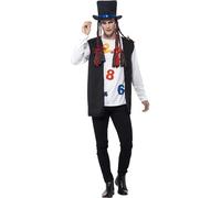 SMIFFYS Costume Pop Star anni '80, Multicolorato, con top, gilet, cappello e trecce Halloween