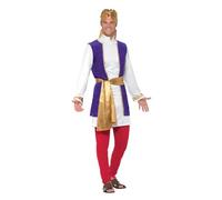 SMIFFYS Costume Pricipe arabo, Multicolore, con top, gilet, pantaloni, cintura e turbante Halloween