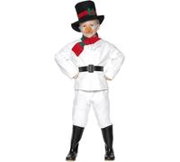 SMIFFYS Costume Pupazzo di neve, Bianco, con top, pantaloni, cappello, sciarpa, cintura e naso a carota