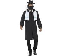 SMIFFYS Costume Rabbino, nero, con giacca, sciarpa, cappello e barba Halloween