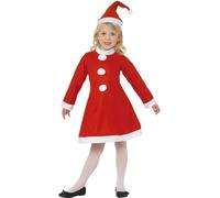 SMIFFYS Costume ragazza Babbo Natale, Rosso, con abito e cappello
