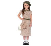 SMIFFYS Costume Ragazza sfollata, Operato, con abito, cartella, targhetta ID e berretto